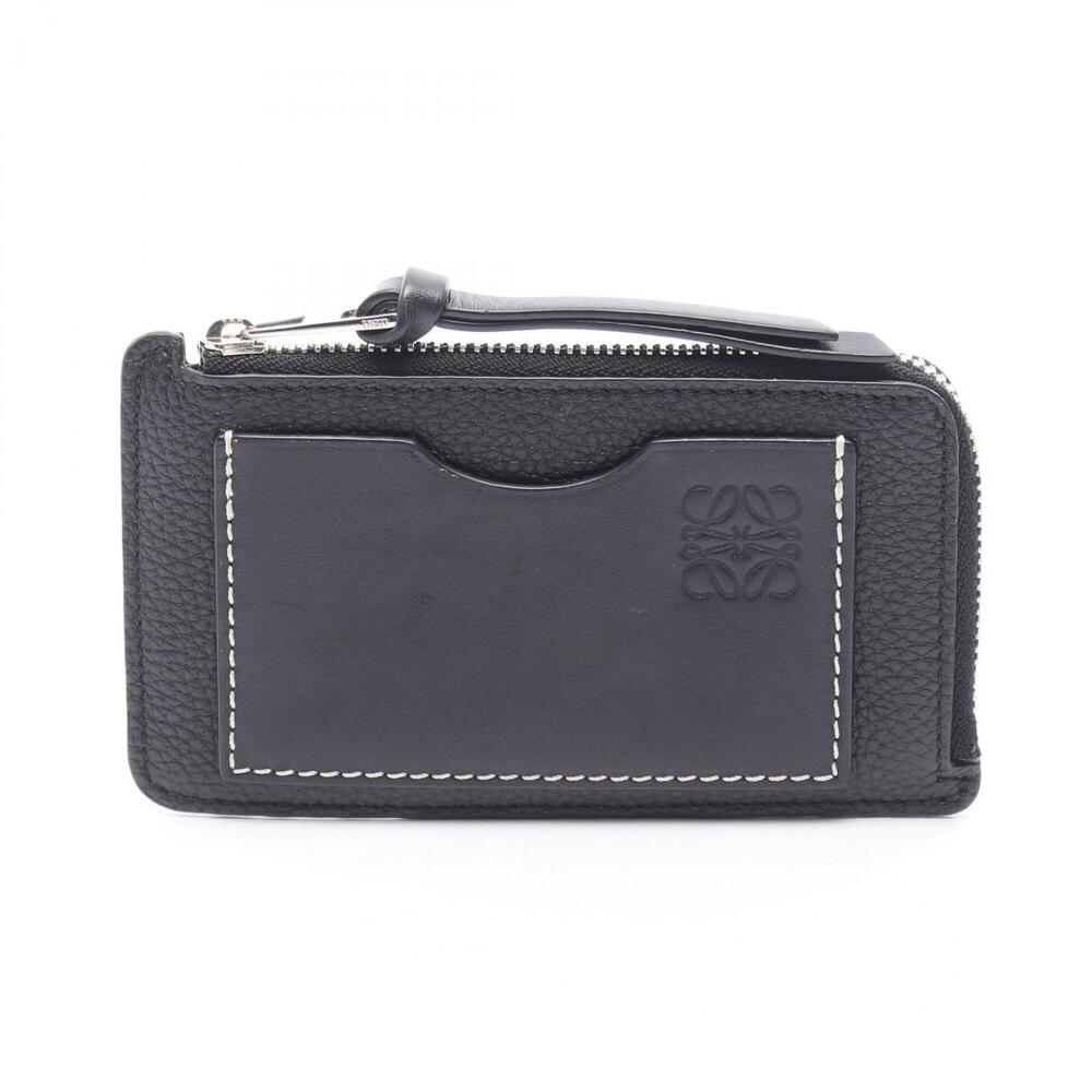 LOEWE Anagram Coin Card Holder Wallet - Leather, Women's, Black (C660Z40X07)